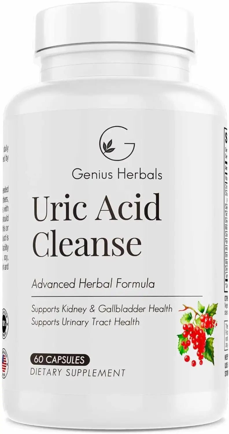 GENIUS HERBALS - Genius Herbals Uric Acid Cleanse Supports Kidney Liver Gallbladder & Urinary Tract Health 60 Capsulas - The Red Vitamin MX - Suplementos Alimenticios - {{ shop.shopifyCountryName }}