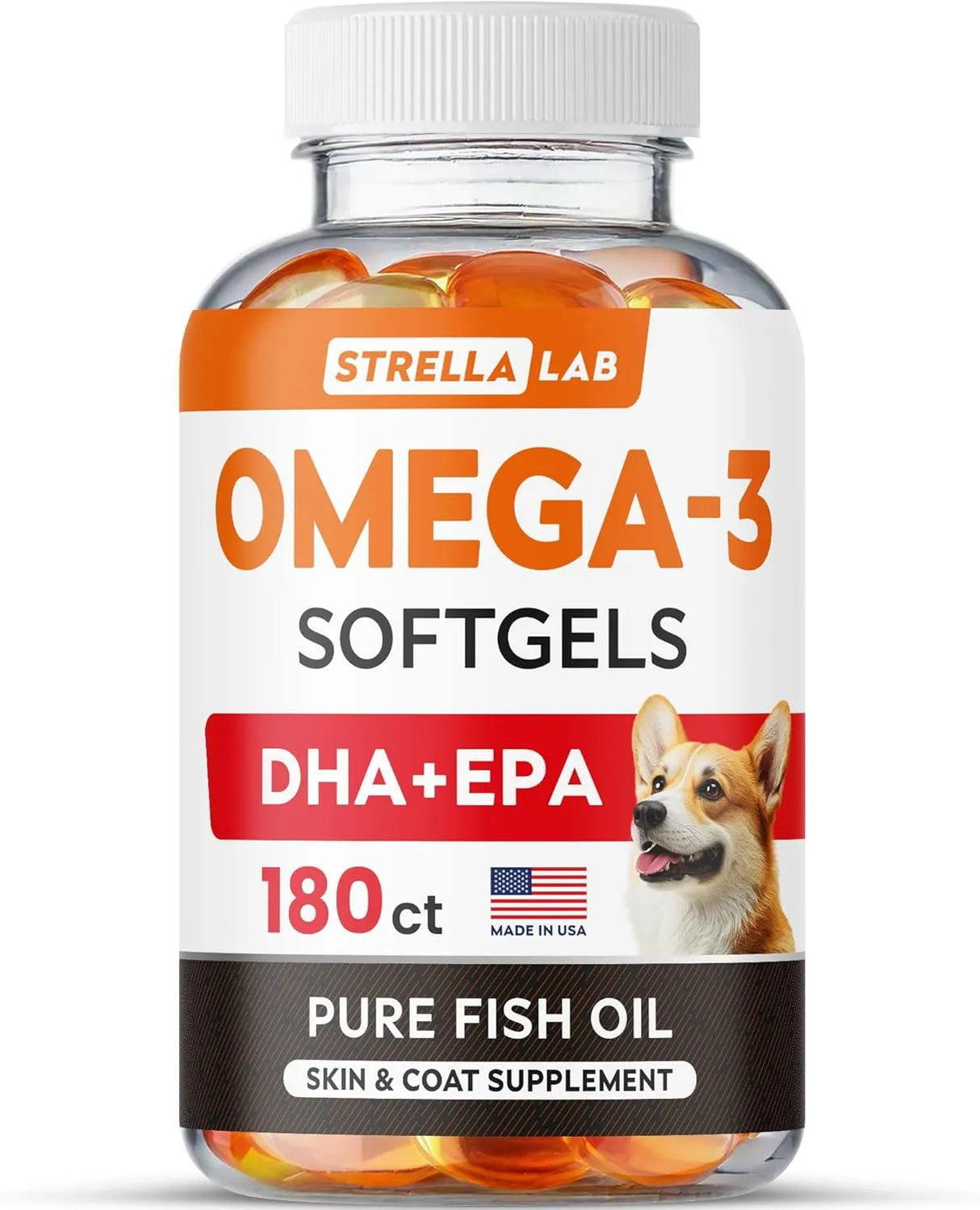 STRELLALAB - StrellaLab Omega 3 Fish Oil Pills for Dogs 180 Capsulas - The Red Vitamin MX - Aceite De Pescado Para Perros - {{ shop.shopifyCountryName }}
