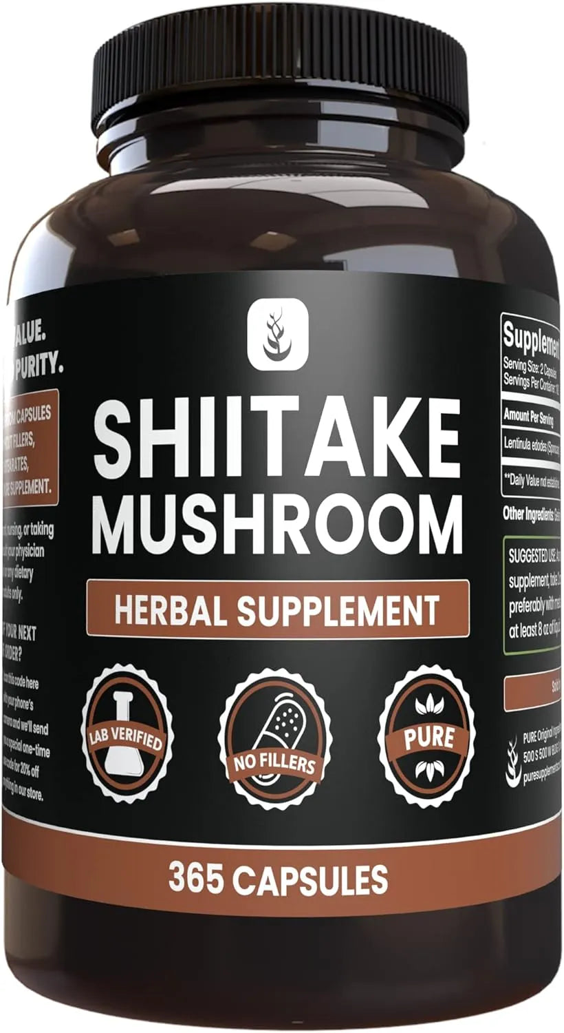 PURE ORIGINAL INGREDIENTS - Pure Original Ingredients Shiitake Mushroom 365 Capsulas - The Red Vitamin MX - Suplementos Alimenticios - {{ shop.shopifyCountryName }}