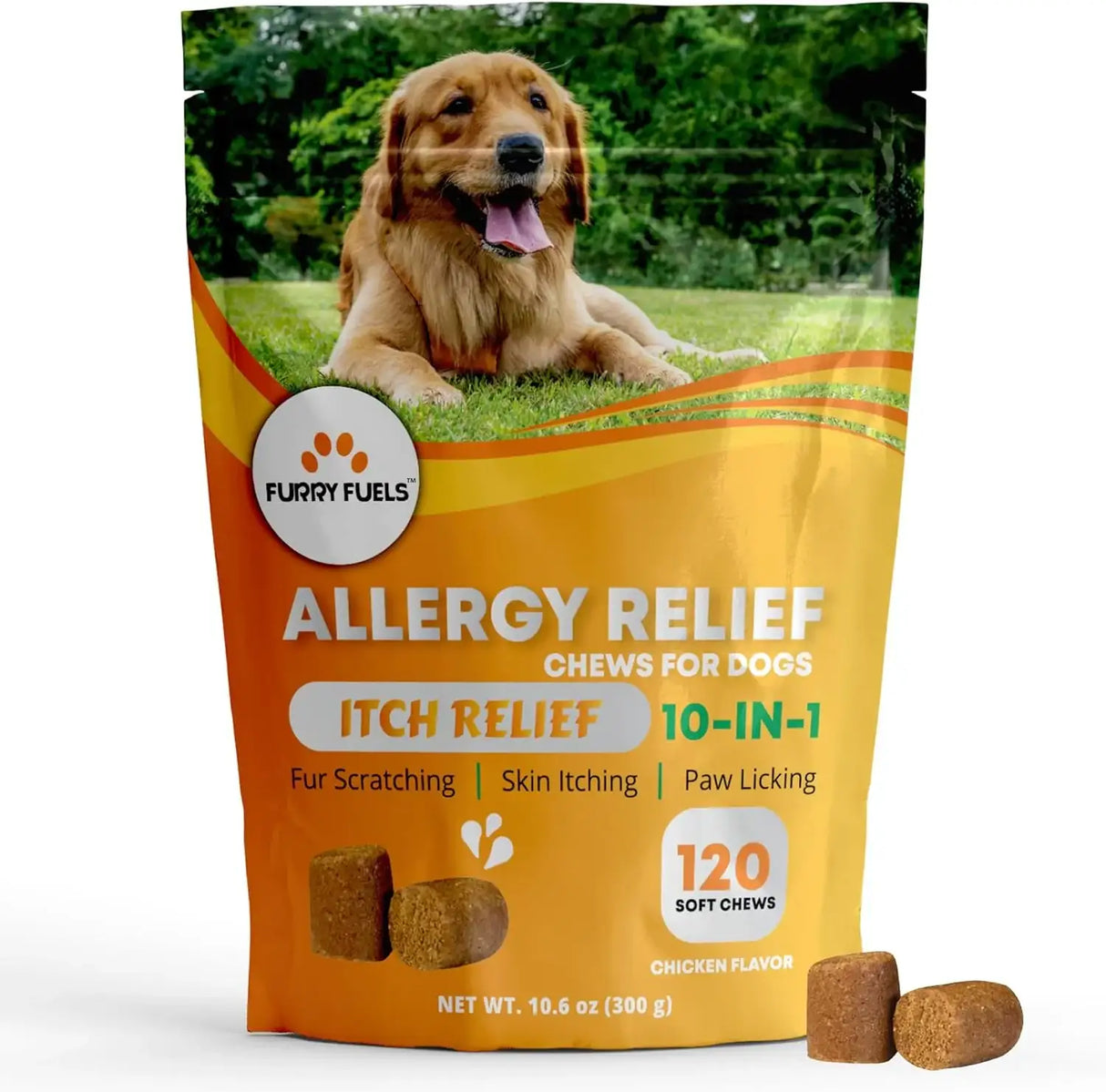 FURRY FUELS - FURRY FUELS Dog Allergy Relief Chicken Flavor 120 Masticables - The Red Vitamin MX - Remedios Para La Picazón De Perros - {{ shop.shopifyCountryName }}