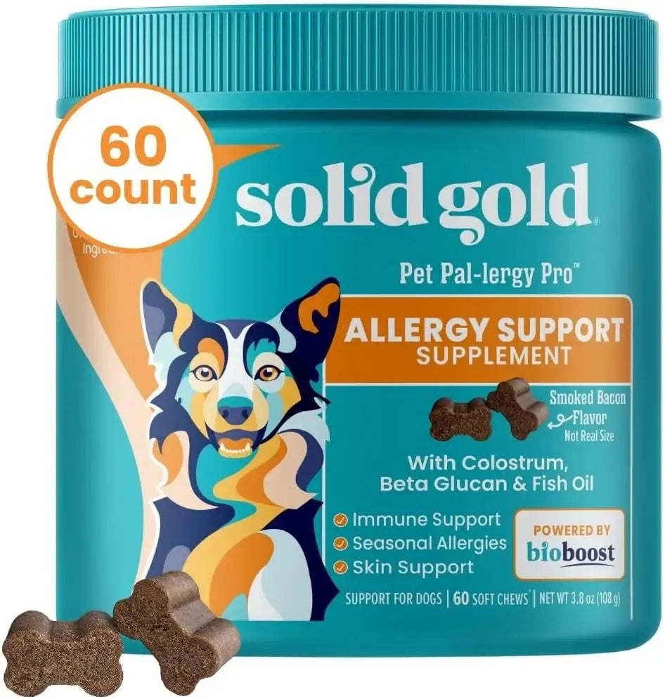 SOLID GOLD - Solid Gold Dog Allergy Relief Chews 60 Masticables - The Red Vitamin MX - Remedios Para La Picazón De Perros - {{ shop.shopifyCountryName }}