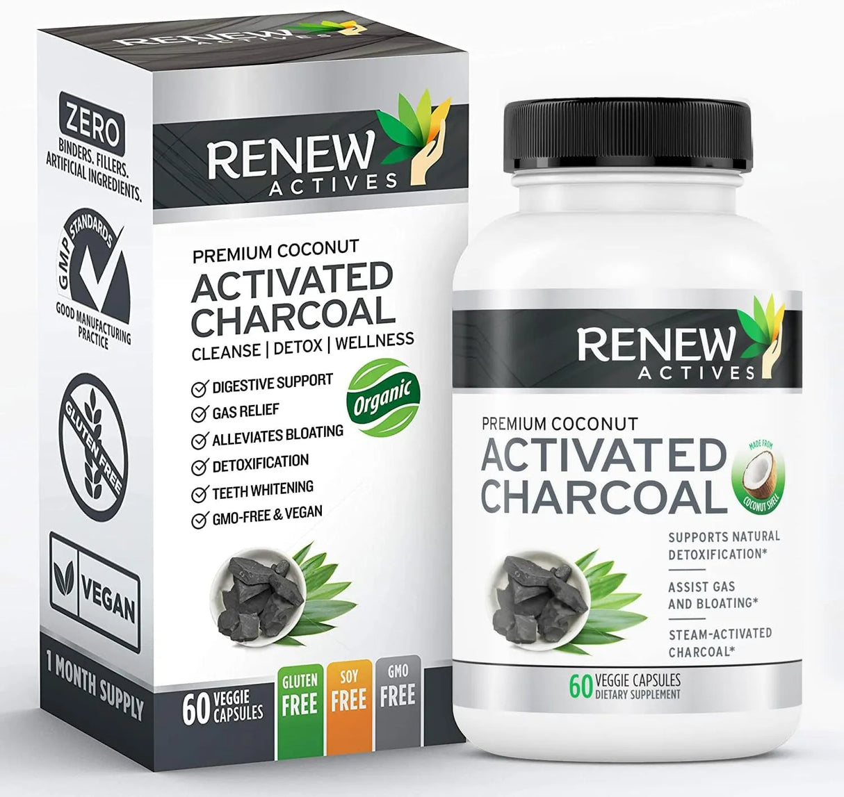 RENEW ACTIVES - Renew Actives Activated Charcoal 60 Capsulas - The Red Vitamin MX - Suplementos Alimenticios - {{ shop.shopifyCountryName }}