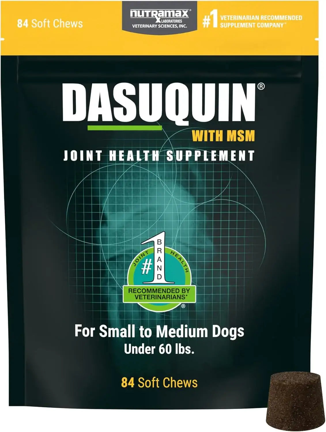 NUTRAMAX - Nutramax Dasuquin with MSM Joint Health for Small to Medium Dogs 84 Masticables - The Red Vitamin MX - Cuidado De Cadera Y Articulaciones Para Perros - {{ shop.shopifyCountryName }}