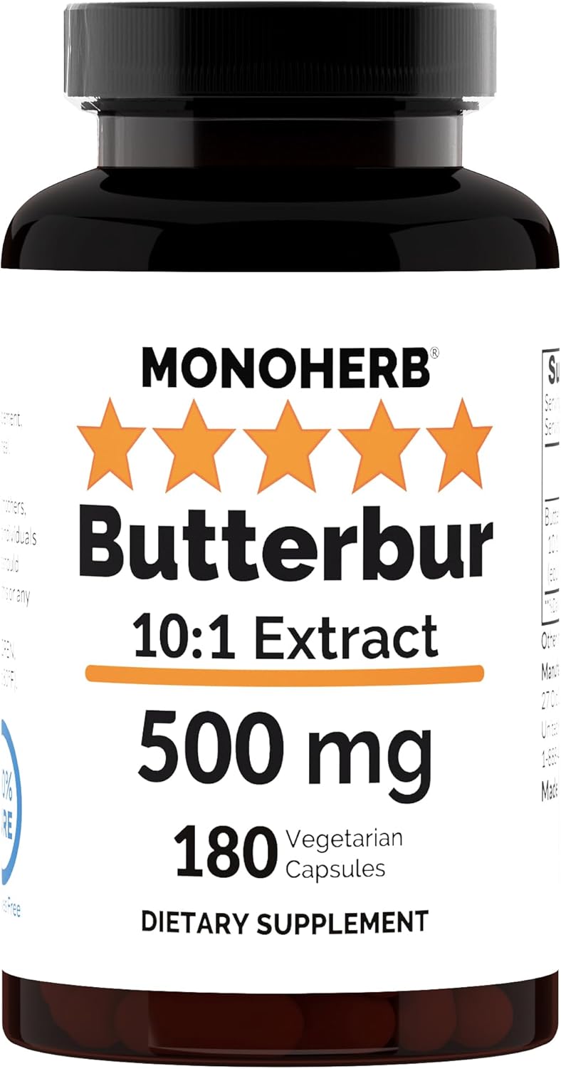 MONOHERB Butterbur Extract 500Mg. 180 Capsulas
