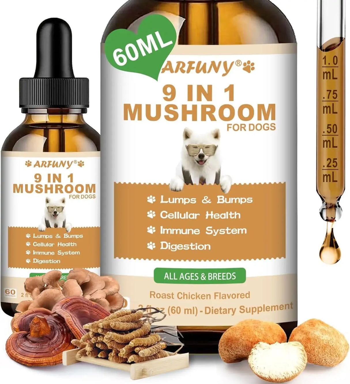 SANTKOL - SANTKOL 9 in 1 Mushroom Supplement for Dogs 60Ml. - The Red Vitamin MX - Suplementos Herbales Para Perros - {{ shop.shopifyCountryName }}