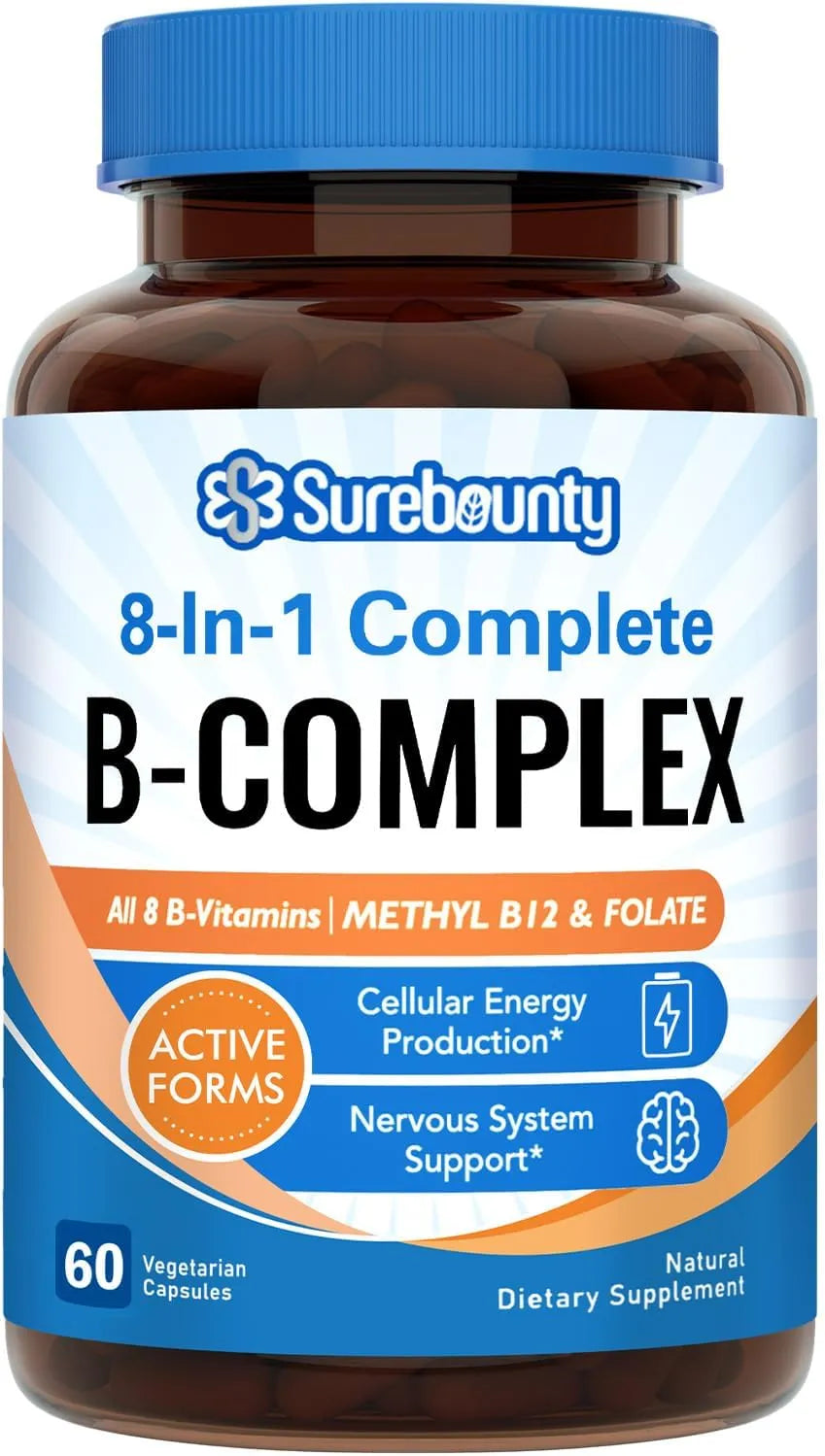 SUREBOUNTY - Surebounty 8-in-1 Vitamin B Complex 60 Capsulas - The Red Vitamin MX - Suplementos Alimenticios - {{ shop.shopifyCountryName }}