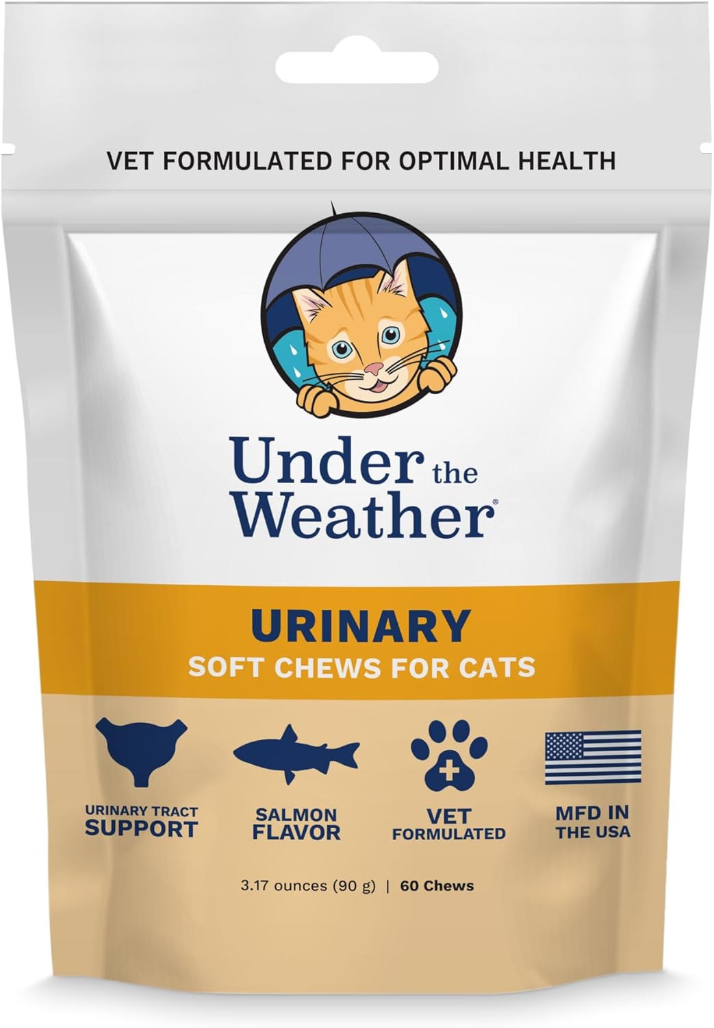 Under The Weather Pet Urinary Tract Support Chews for Cats 60 Masticables