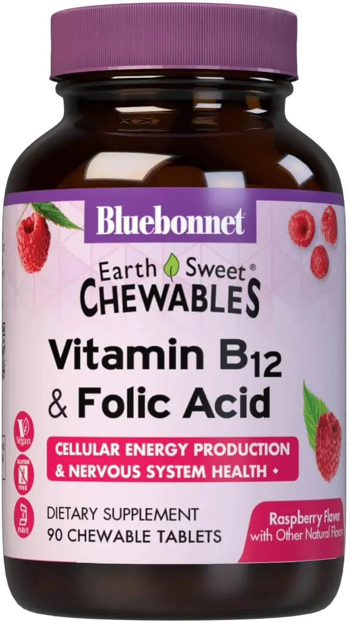 BLUEBONNET NUTRITION - BlueBonnet Nutrition Earth Sweet Vitamin B12 & Folic Acid 90 Tabletas Masticables - The Red Vitamin MX - Suplementos Alimenticios - {{ shop.shopifyCountryName }}