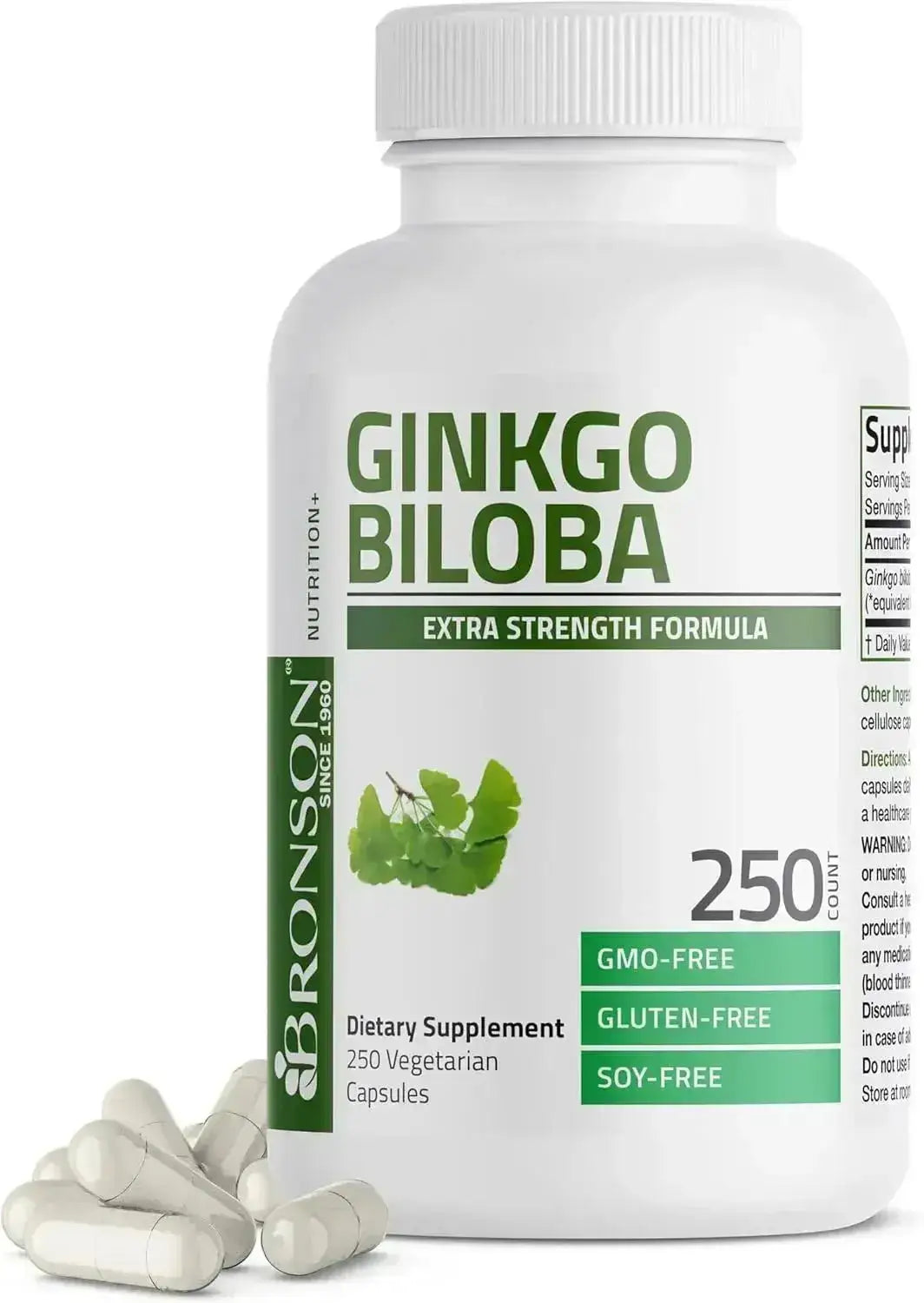 BRONSON - Bronson Ginkgo Biloba 500Mg. 250 Capsulas - The Red Vitamin MX - Suplementos Alimenticios - {{ shop.shopifyCountryName }}