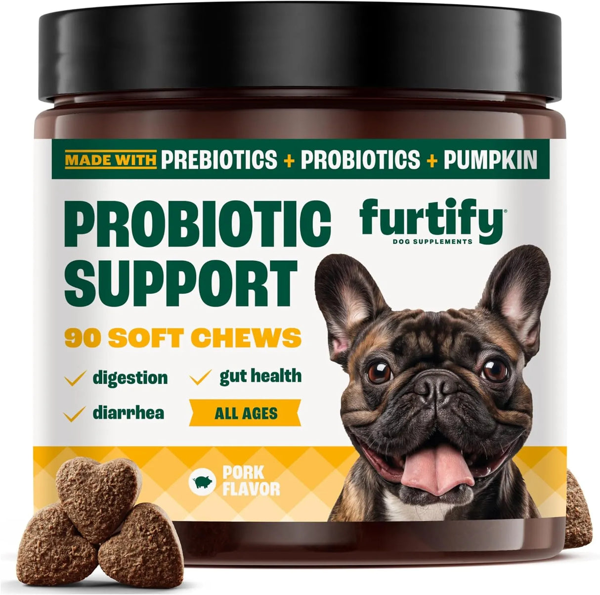 FURTIFY - Furtify Probiotics for Dogs with Prebiotics, Fiber, Chicory Root & Pumpkin 90 Masticables - The Red Vitamin MX - Probióticos Para Perros - {{ shop.shopifyCountryName }}