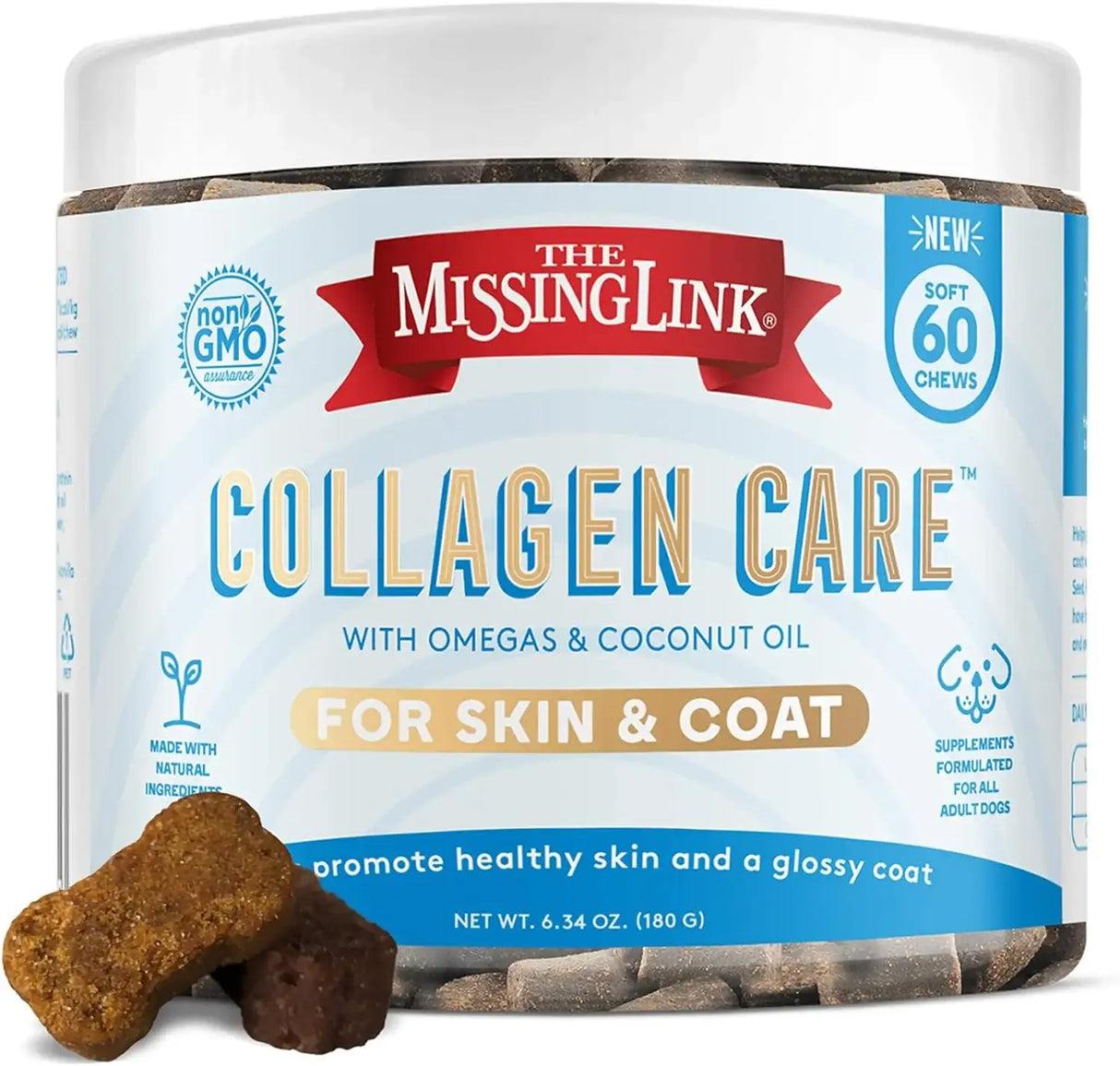 THE MISSING LINK - The Missing Link Collagen Care Skin & Coat Soft Chews 60 Masticables - The Red Vitamin MX - Aceite De Pescado Para Perros - {{ shop.shopifyCountryName }}