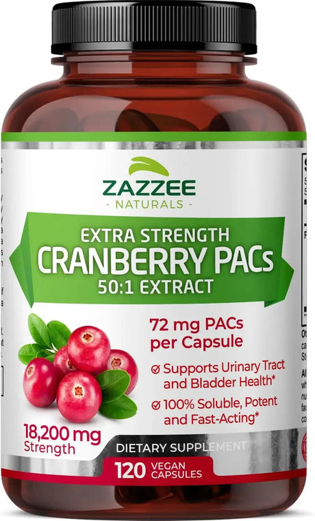 ZAZZEE NATURALS - Zazzee Cranberry PACs 72Mg. 120 Capsulas - The Red Vitamin MX - Suplementos Alimenticios - {{ shop.shopifyCountryName }}