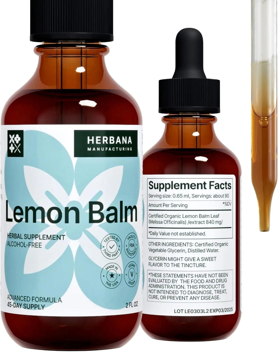 HERBANA - Herbana Lemon Balm Liquid Extract 2 Fl.Oz. - The Red Vitamin MX - Suplementos Alimenticios - {{ shop.shopifyCountryName }}