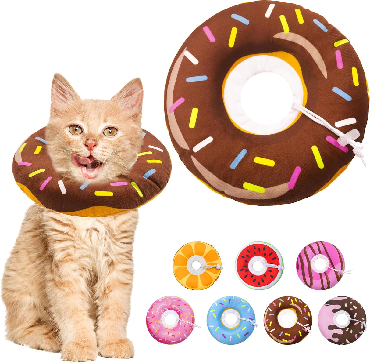Seyezo Cat Cone Collar Soft Donut Brown Small