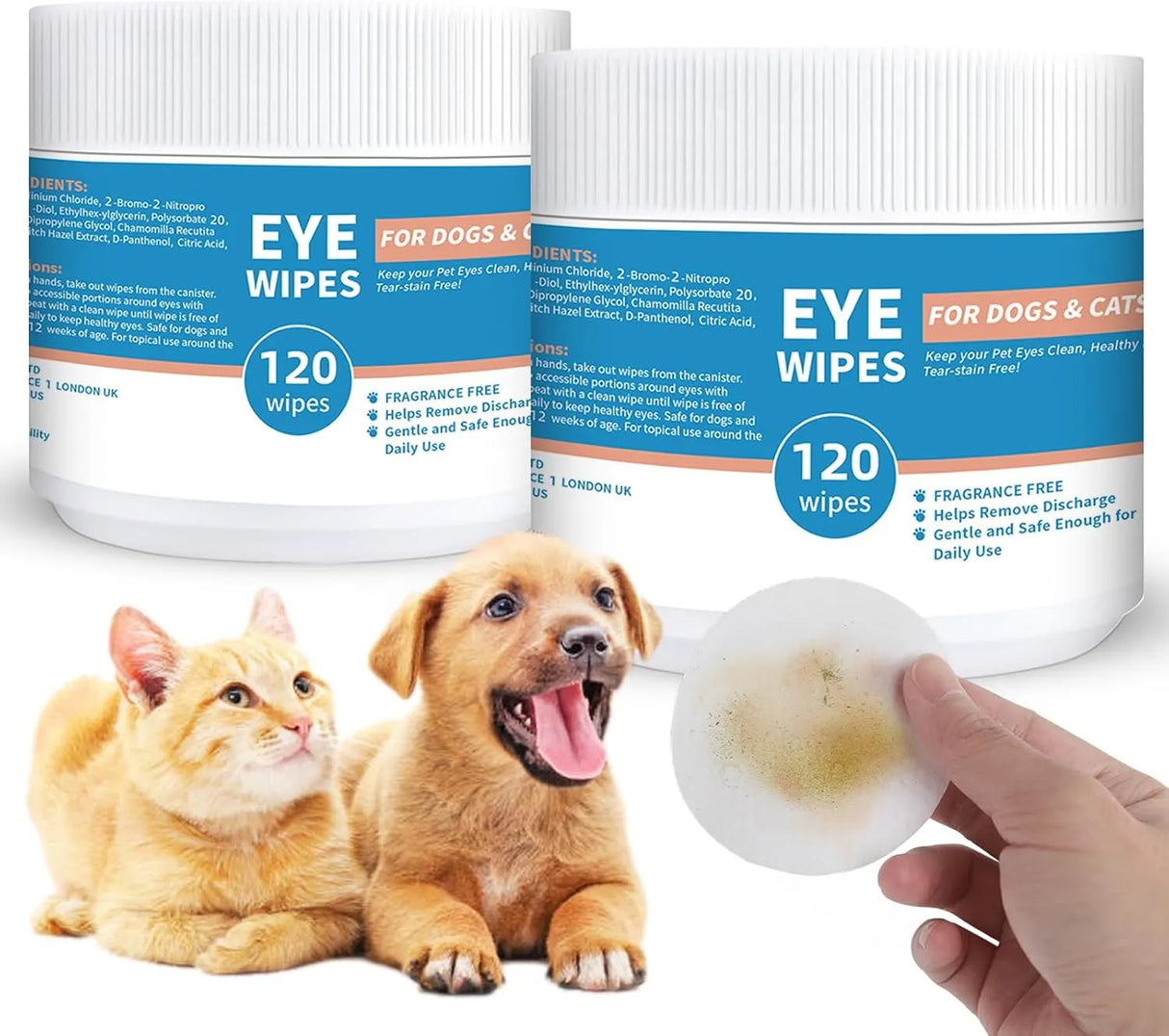 YIBESI - Yibesi Dog Eye Wipes 120 Toallitas 2 Pack - The Red Vitamin MX - Cuidado De Los Ojos De Los Perros - {{ shop.shopifyCountryName }}