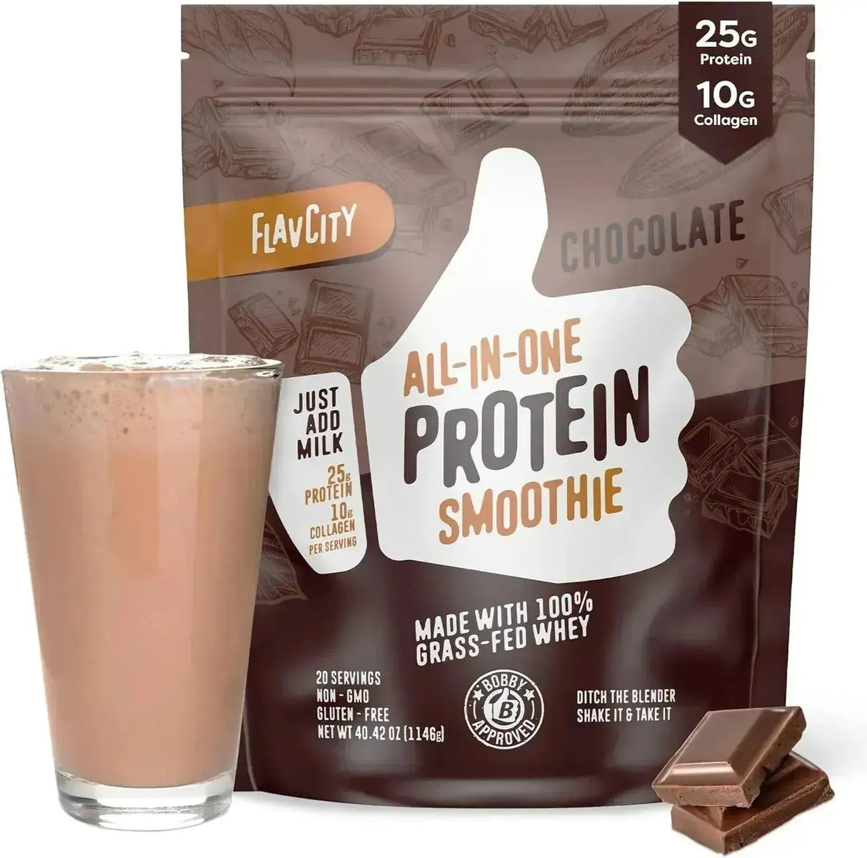 FLAVCITY - FlavCity Protein Powder Smoothie Grass-Fed Chocolate 1146Gr. - The Red Vitamin MX - Suplementos Alimenticios - {{ shop.shopifyCountryName }}