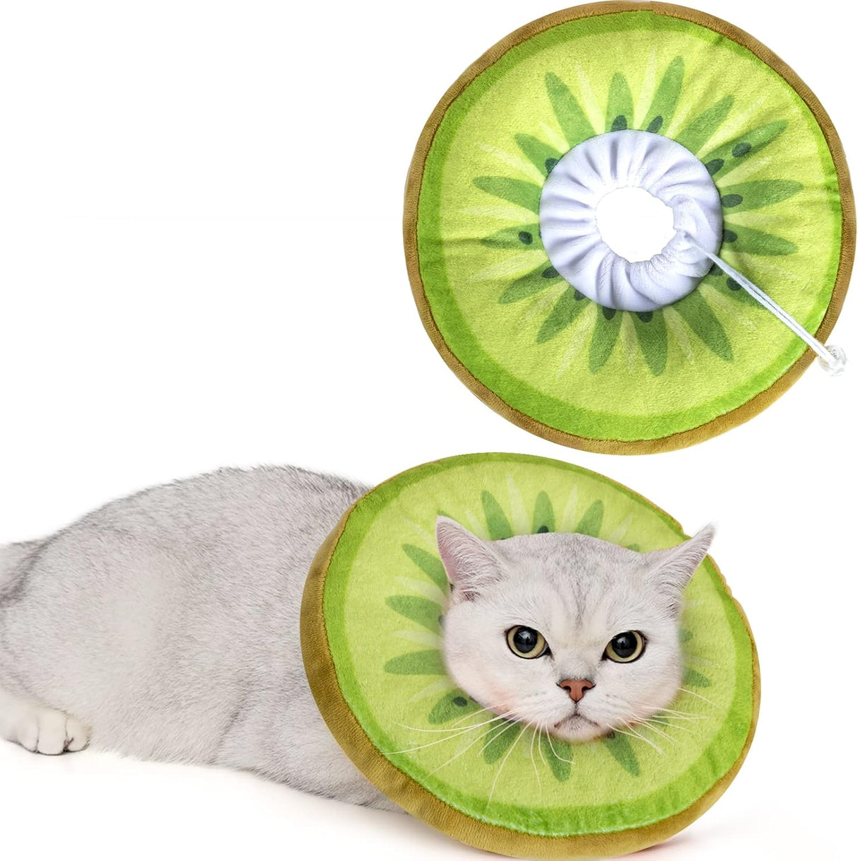 ANWA Adjustable Cat Cone Collar Soft Kiwifruit Small
