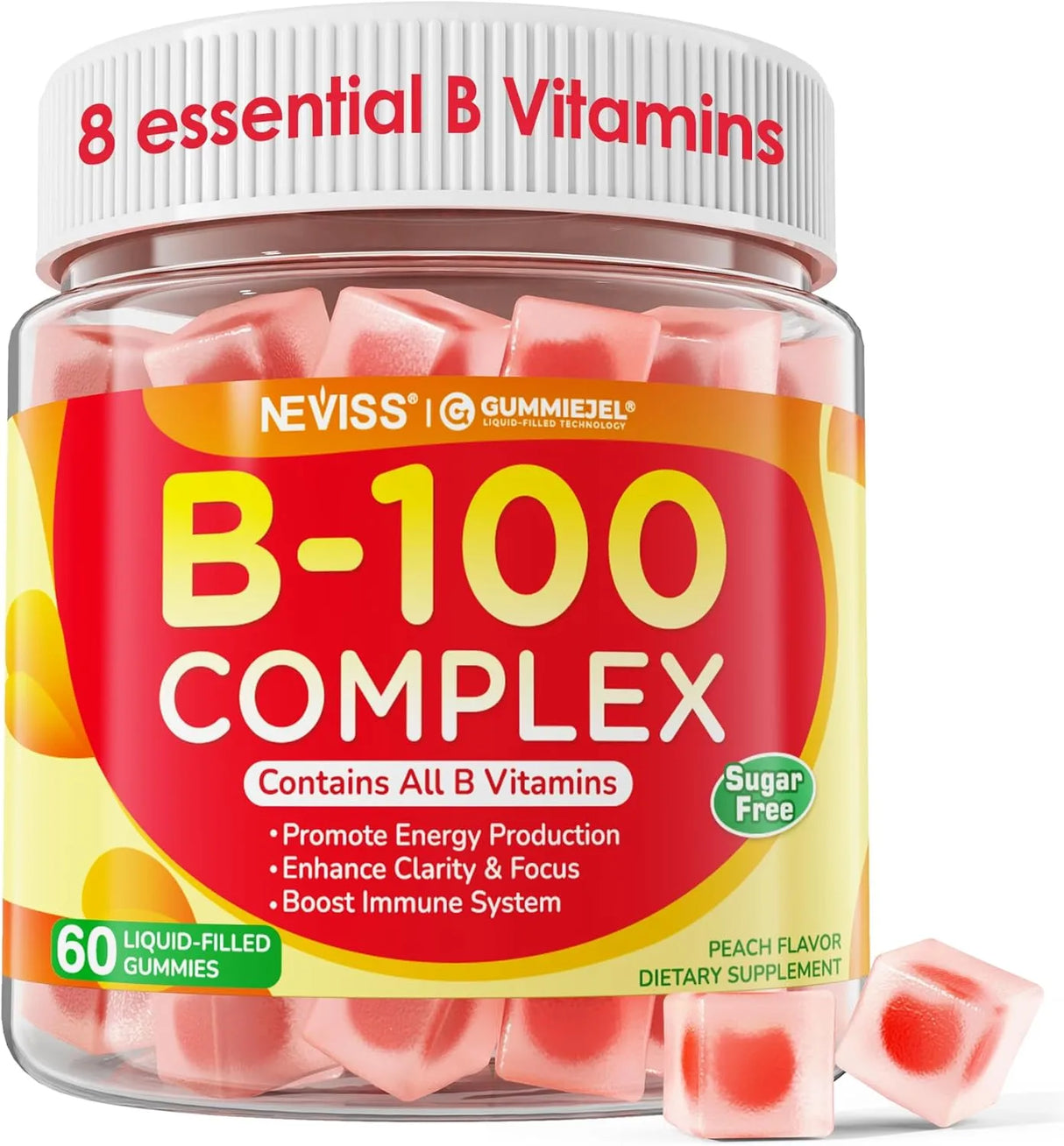 NEVISS - NEVISS Super Vitamin B Complex Gummies 60 Gomitas - The Red Vitamin MX - Suplementos Alimenticios - {{ shop.shopifyCountryName }}