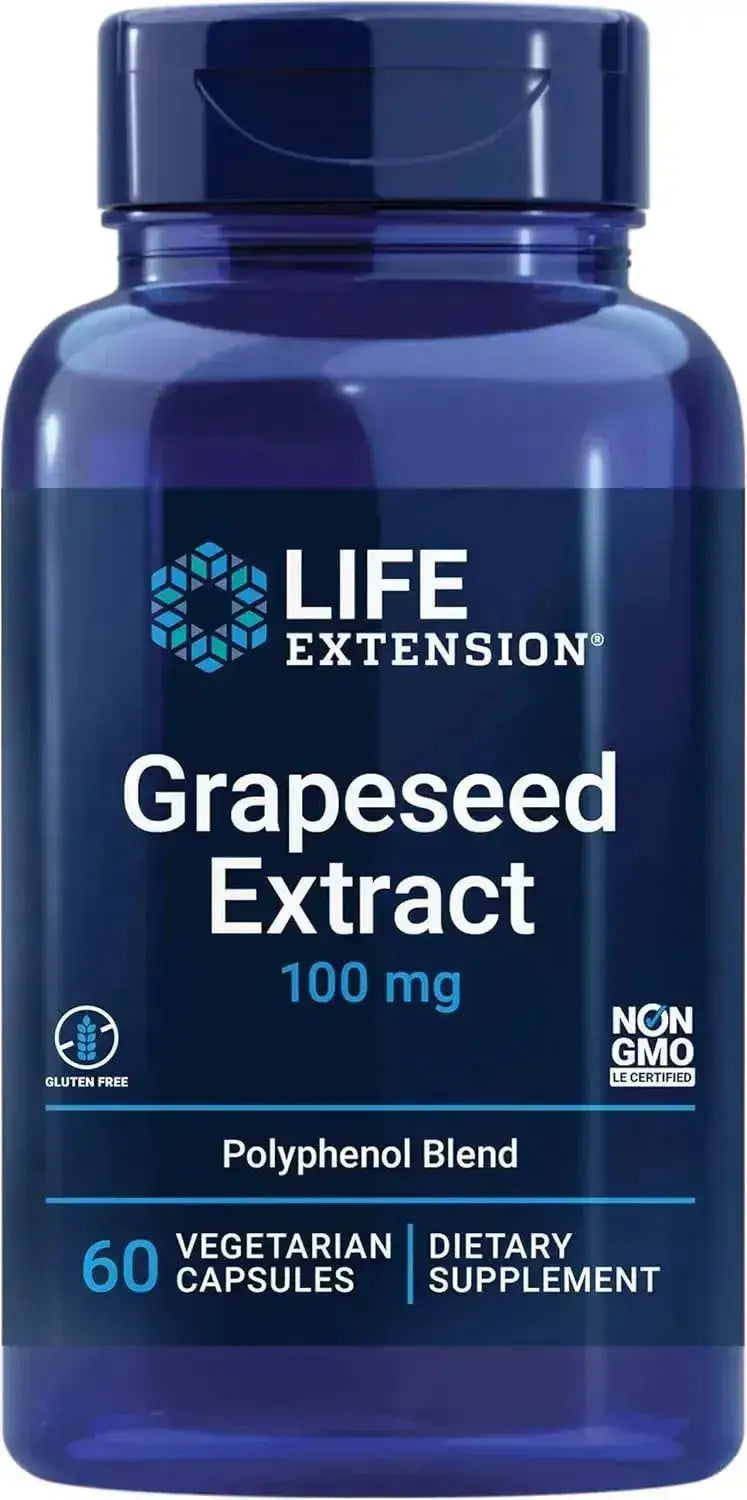 LIFE EXTENSION - Life Extension Grapeseed Extract 100Mg. 60 Capsulas - The Red Vitamin MX - Suplementos Alimenticios - {{ shop.shopifyCountryName }}