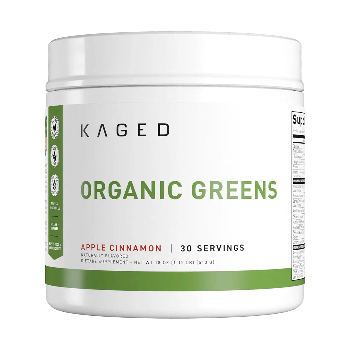 KAGED MUSCLE - Kaged Organic Greens Superfood Powder 30 Servicios Apple Cinnamon 510Gr. - The Red Vitamin MX - Suplementos Alimenticios - {{ shop.shopifyCountryName }}