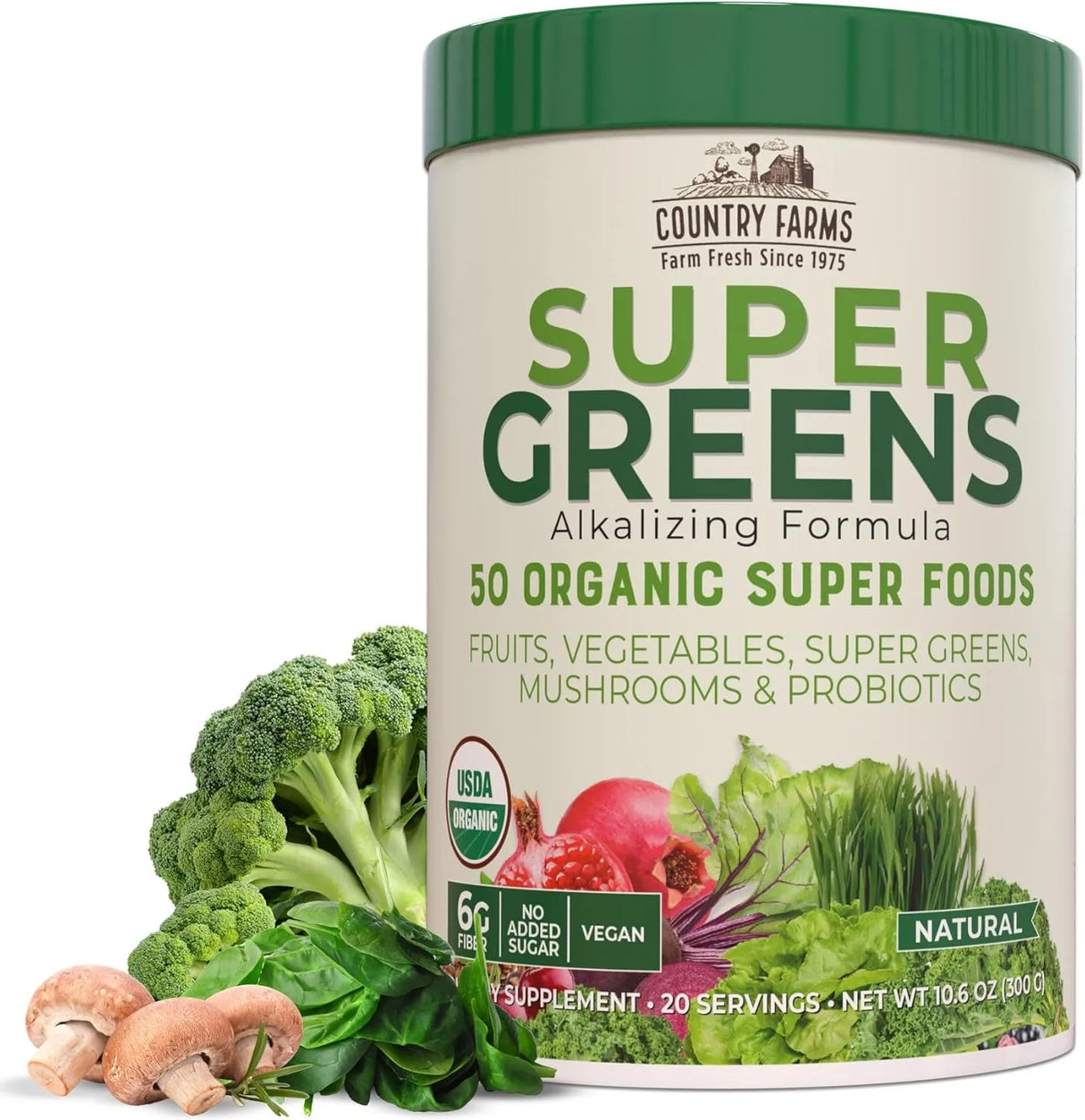 COUNTRY FARMS - COUNTRY FARMS Organic Super Greens Natural Flavor 300Gr. - The Red Vitamin MX - Suplementos Alimenticios - {{ shop.shopifyCountryName }}