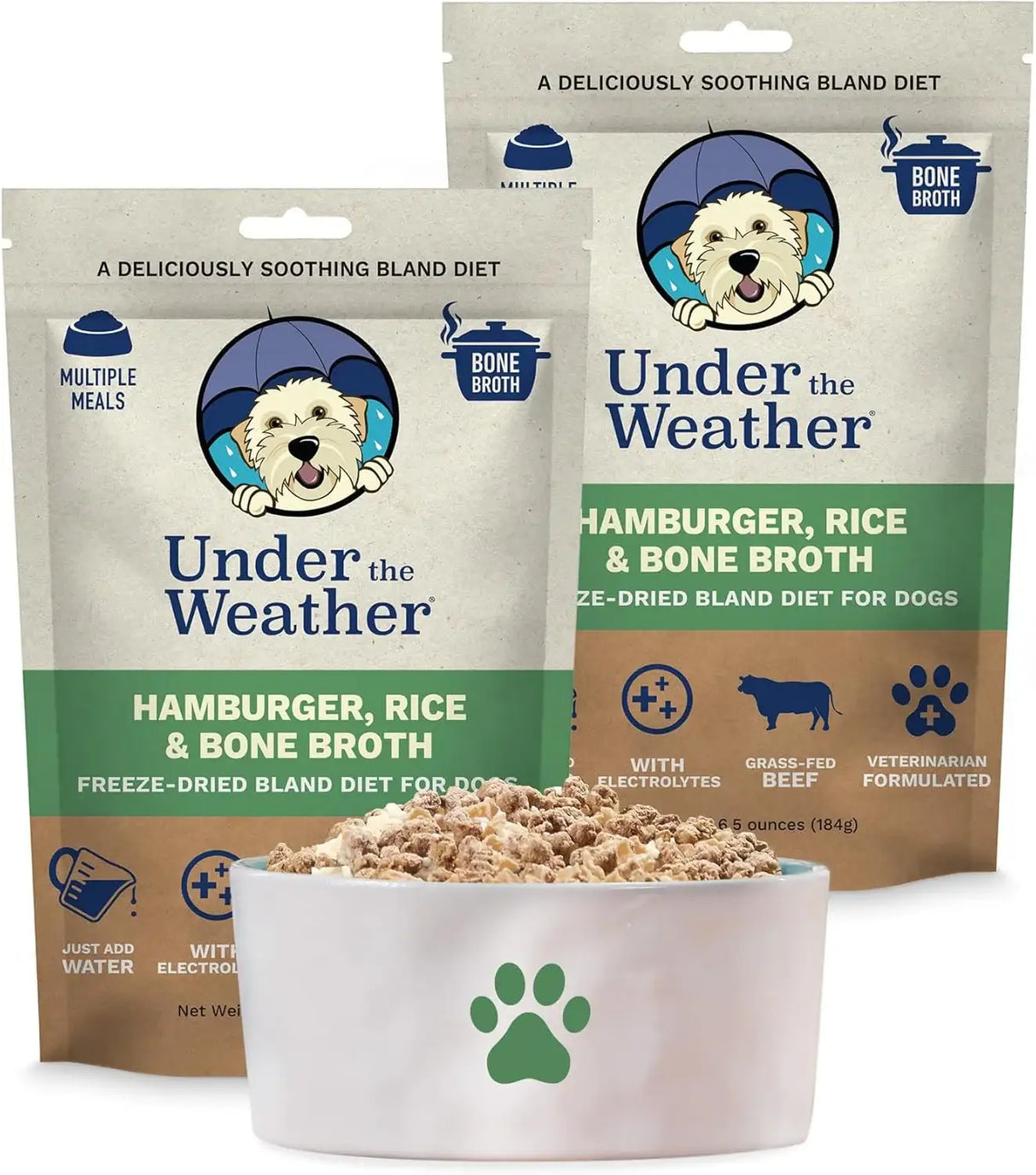 UNDER THE WEATHER - Under the Weather Bland Diet for Dogs Rice Hamburger & Bone Broth 6 Oz. 2 Pack - The Red Vitamin MX - Medicamentos Sin Receta Para Perros - {{ shop.shopifyCountryName }}
