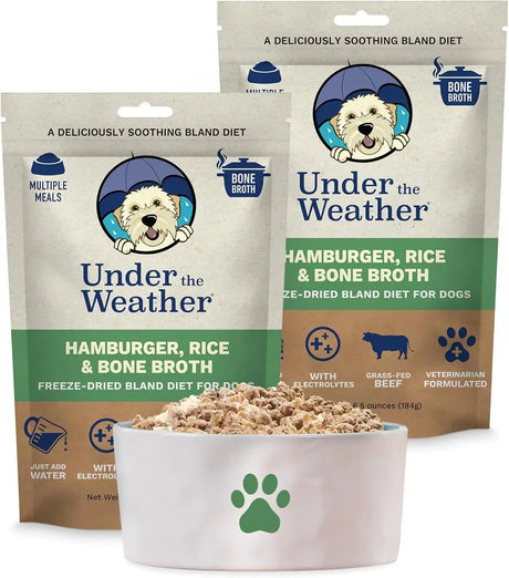 UNDER THE WEATHER - Under the Weather Bland Diet for Dogs Rice Hamburger & Bone Broth 6 Oz. 2 Pack - The Red Vitamin MX - Medicamentos Sin Receta Para Perros - {{ shop.shopifyCountryName }}