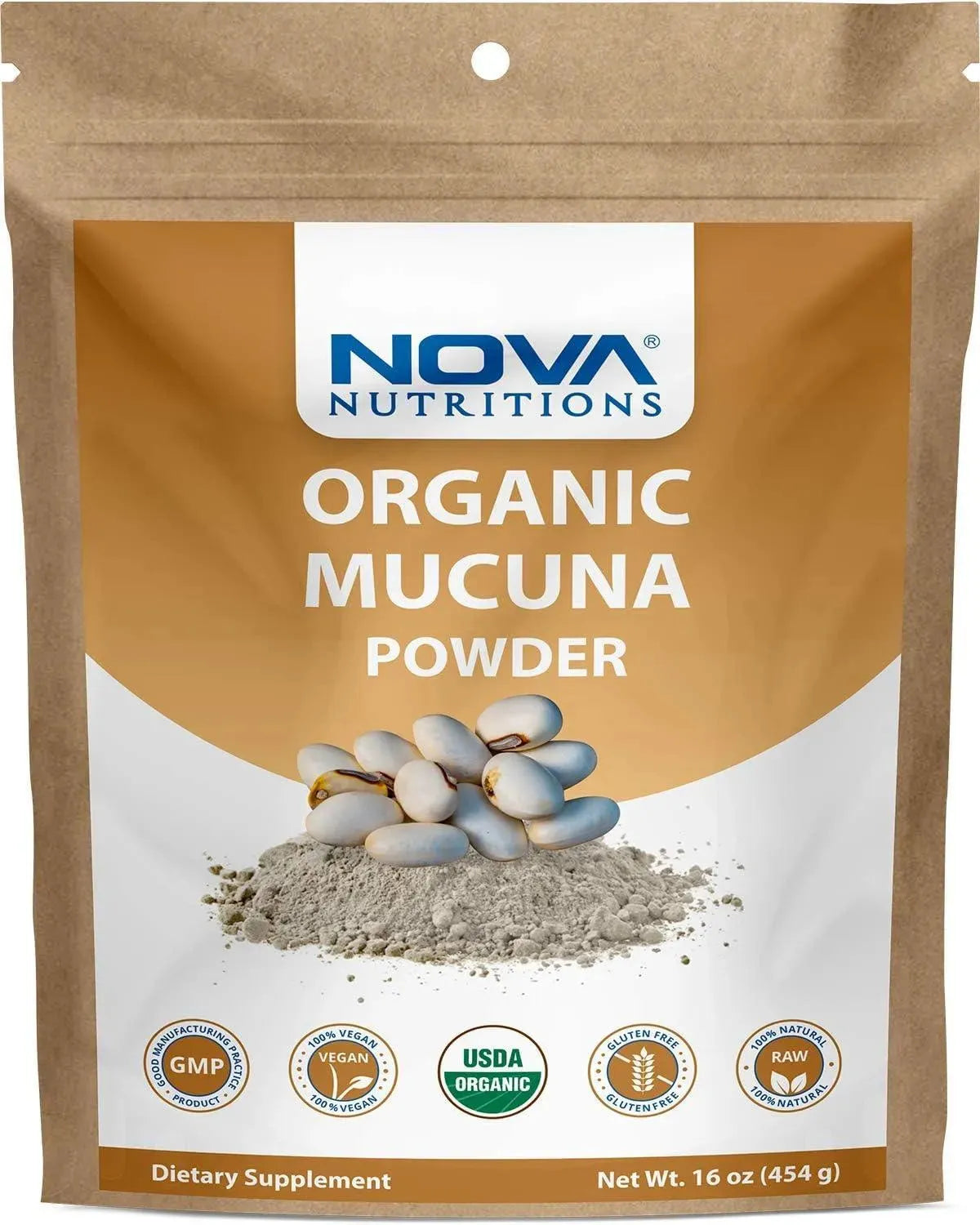 NOVA NUTRITIONS - Nova Nutritions Certified Organic Mucuna Pruriens Powder 454Gr. - The Red Vitamin MX - Suplementos Alimenticios - {{ shop.shopifyCountryName }}