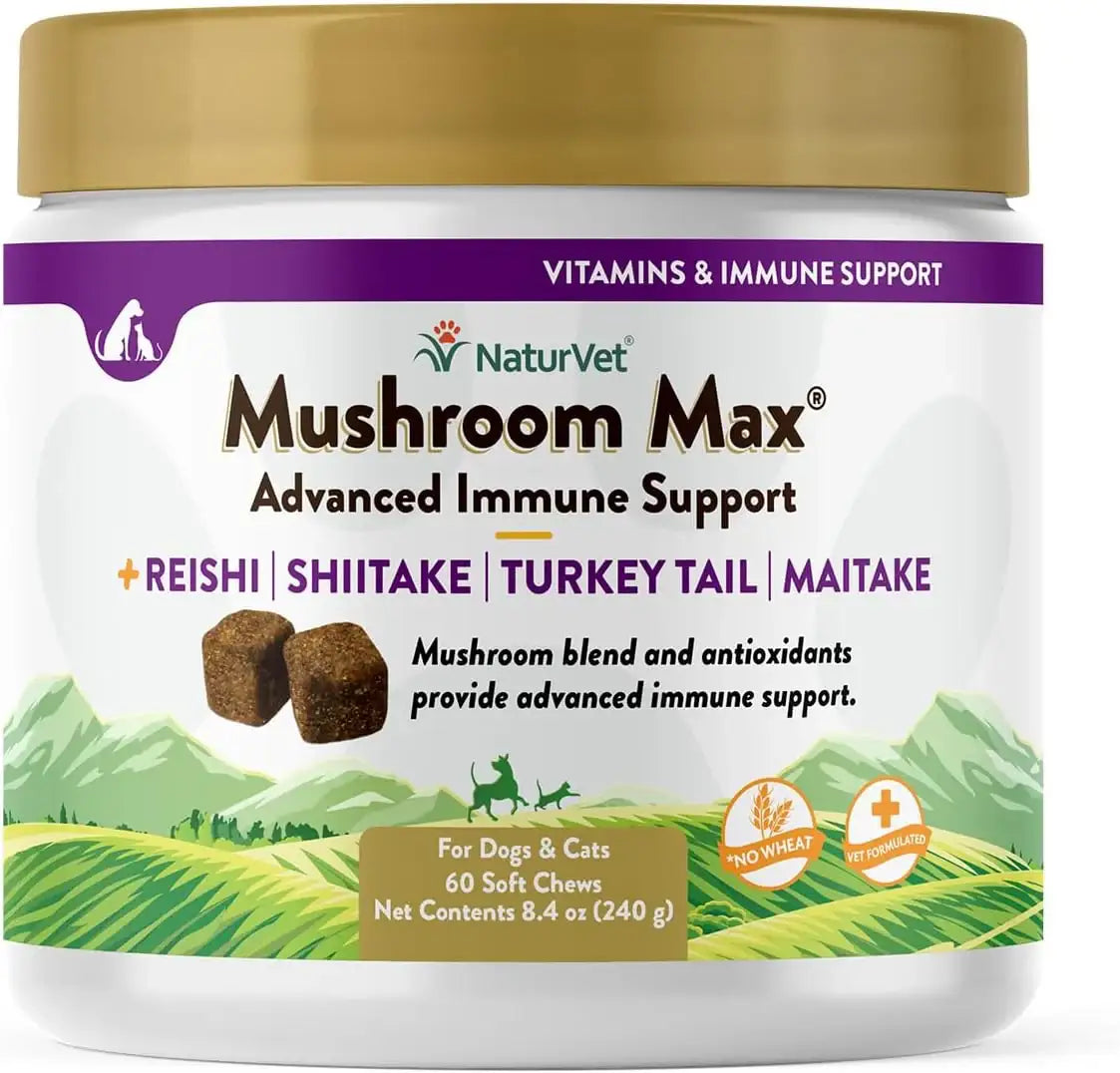 NATURVET - NaturVet Mushroom Max Advanced Immune Support Dog Supplement 60 Masticables - The Red Vitamin MX - Suplementos Herbales Para Perros - {{ shop.shopifyCountryName }}