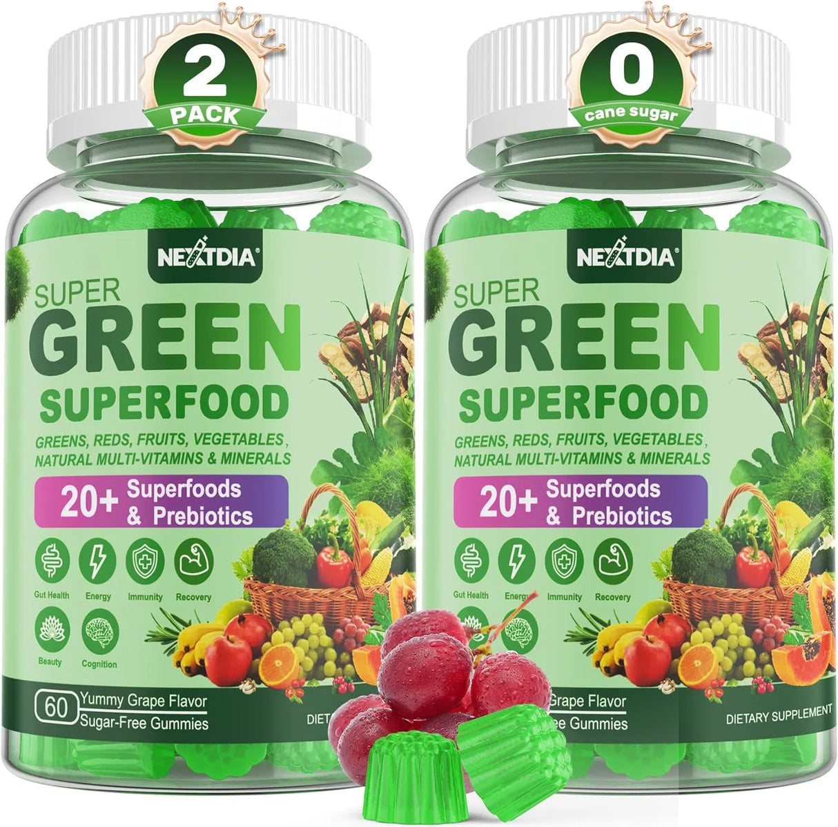 NEXTDIA - Nextdia Super Greens Gummies 60 Gomitas 2 Pack - The Red Vitamin MX - Suplementos Alimenticios - {{ shop.shopifyCountryName }}