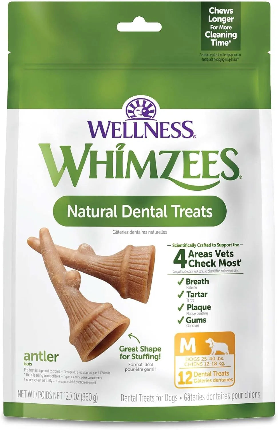 WELLNESS WHIMZEES - WHIMZEES Wellness Occupy Dog Dental Treats Medium Size 12 Piezas - The Red Vitamin MX - Cuidado Dental Para Perros - {{ shop.shopifyCountryName }}