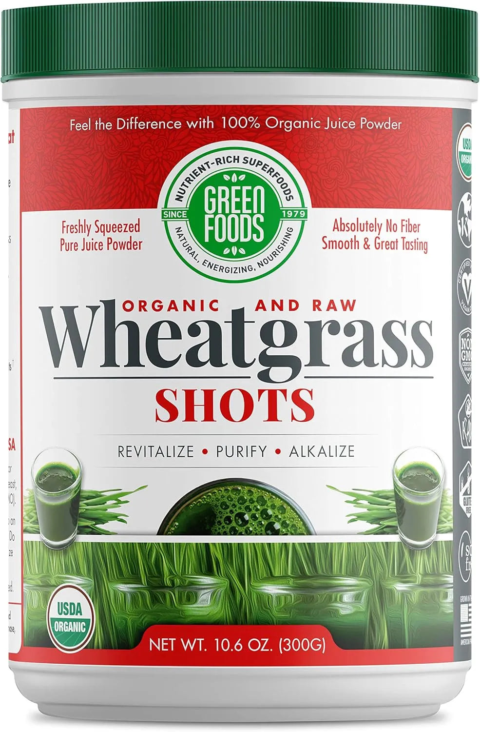 GREEN FOODS - Green Foods Organic Wheat Grass Shots 300Gr. - The Red Vitamin MX - Suplementos Alimenticios - {{ shop.shopifyCountryName }}