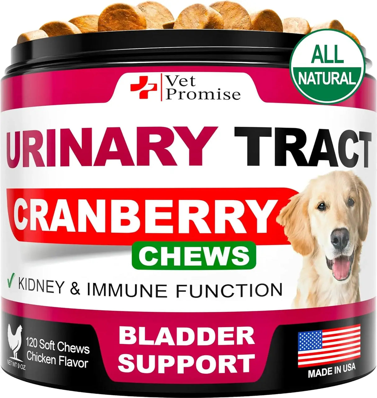 VET PROMISE - Vet Promise Dog UTI Treatment 120 Masticables - The Red Vitamin MX - Salud De Tracto Urinario Para Perros - {{ shop.shopifyCountryName }}
