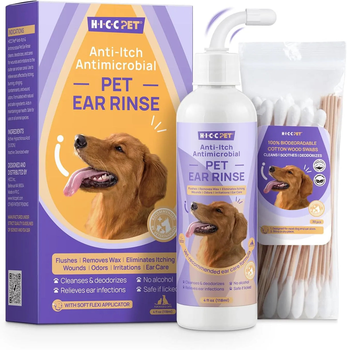 HICC PET - HICC PET Ear Cleaner for Dog & Cat 4 Fl.Oz. - The Red Vitamin MX - Cuidado Del Oído De Perros - {{ shop.shopifyCountryName }}