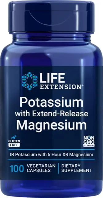 LIFE EXTENSION - Life Extension Potassium with Extend-Release Magnesium 100 Capsulas - The Red Vitamin MX - Suplementos Alimenticios - {{ shop.shopifyCountryName }}