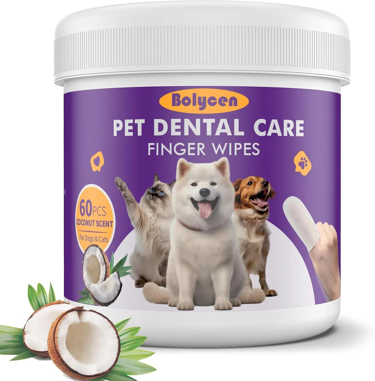 BOLYCEN - Bolycen Pet Dental Finger Wipes for Dogs & Cats Coconut 60 Toallitas - The Red Vitamin MX - Cuidado Dental Para Perros - {{ shop.shopifyCountryName }}