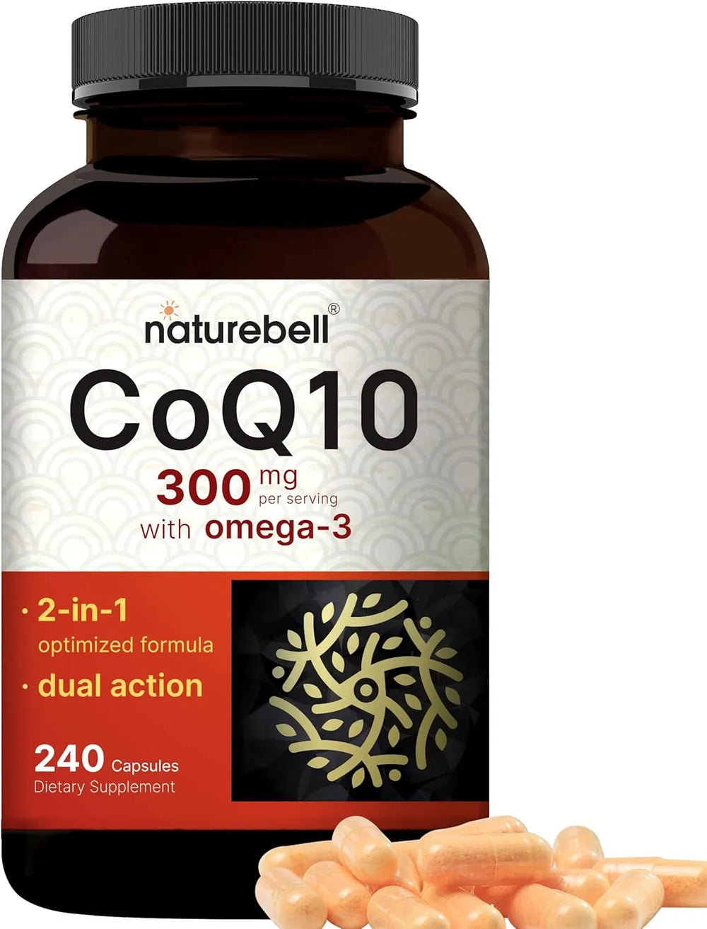NATUREBELL - NatureBell CoQ10 300Mg. with Omega 3 240 Capsulas - The Red Vitamin MX - Suplementos Alimenticios - {{ shop.shopifyCountryName }}