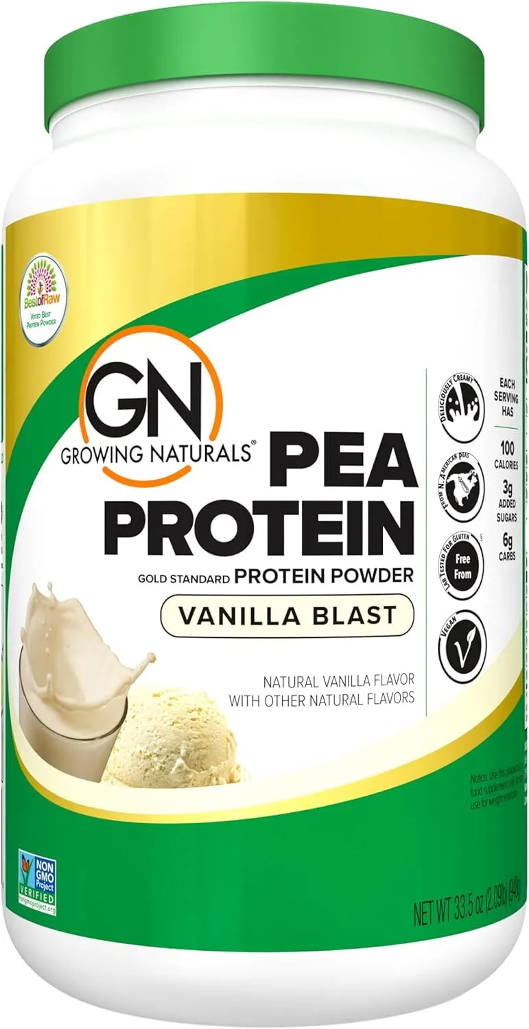 GROWING NATURALS - Growing Naturals Raw Pea Protein Powder Vanilla Blast 2 Lbs. - The Red Vitamin MX - Suplementos Alimenticios - {{ shop.shopifyCountryName }}