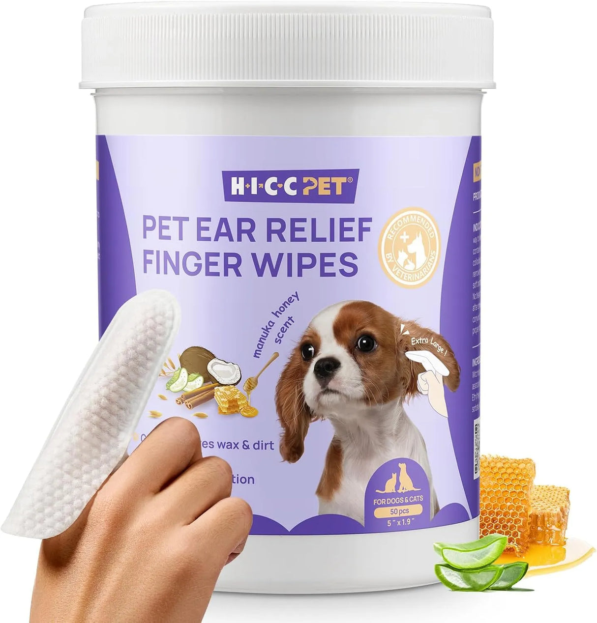 HICC PET - HICC PET Dog Ear Wipes Finger Honey Scent 50 Toallitas - The Red Vitamin MX - Cuidado Del Oído De Perros - {{ shop.shopifyCountryName }}