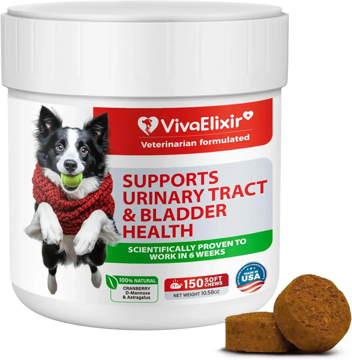 VIVAELIXIR - VivaElixir Dog UTI Treatment Cranberry & D-Mannose for Dog 150 Masticables - The Red Vitamin MX - Salud De Tracto Urinario Para Perros - {{ shop.shopifyCountryName }}