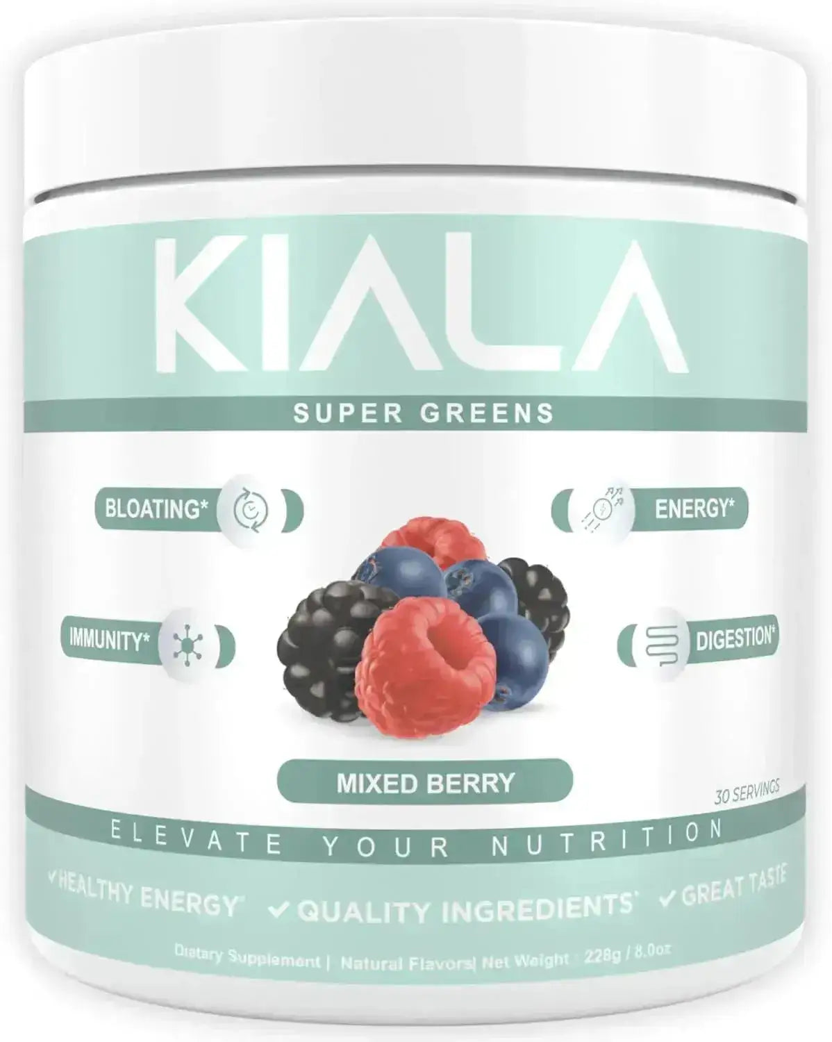 KIALA NUTRITION - Kiala Nutrition Super Greens Support Gut Health Mixed Berry 228Gr. - The Red Vitamin MX - Suplementos Alimenticios - {{ shop.shopifyCountryName }}