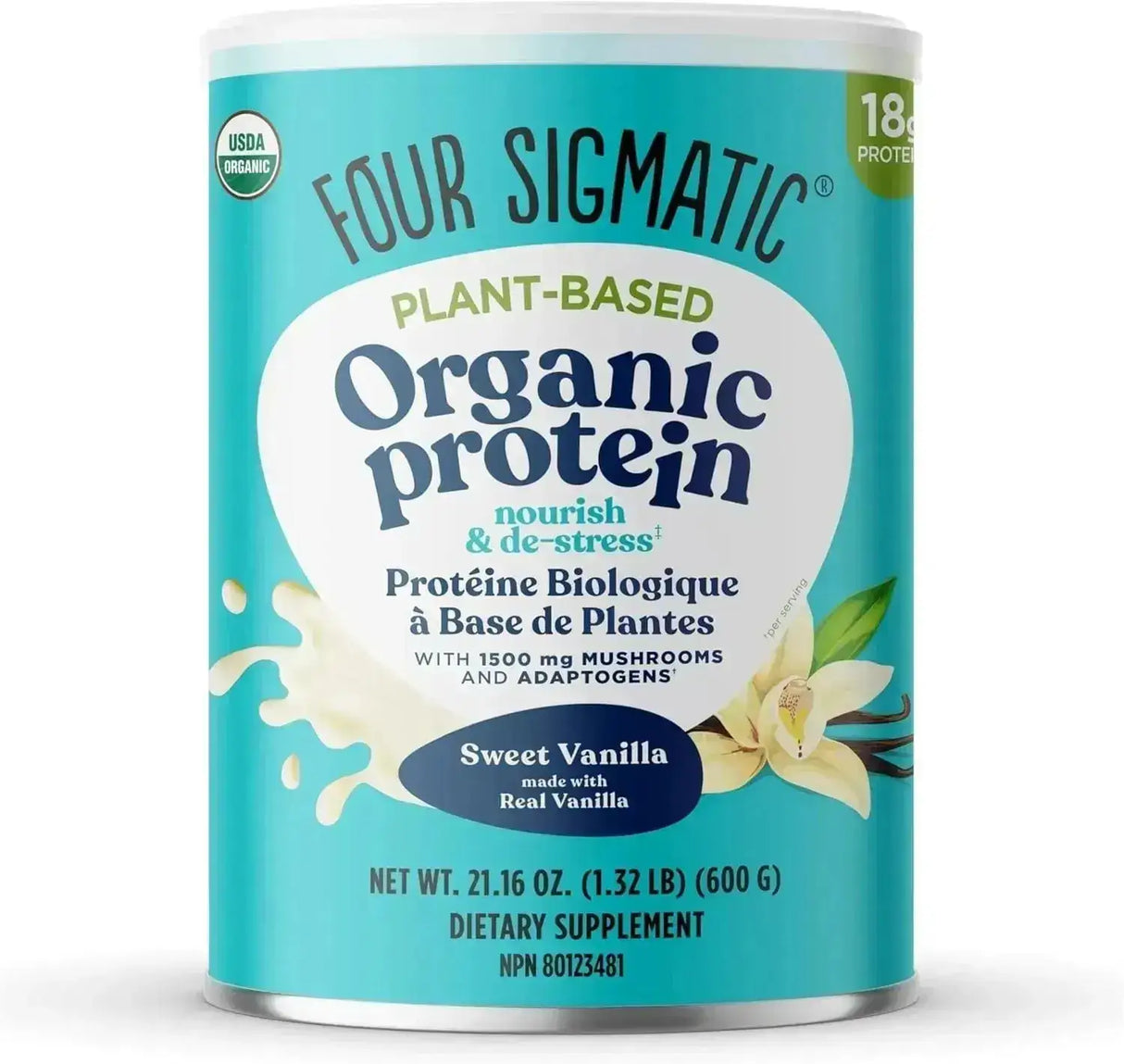 FOUR SIGMATIC - Four Sigmatic Organic Vegan Protein Powder Sweet Vanilla 600Gr. - The Red Vitamin MX - Suplementos Alimenticios - {{ shop.shopifyCountryName }}