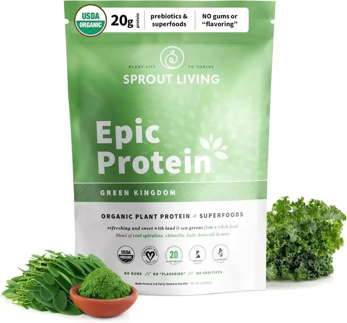 SPROUT LIVING - Sprout Living Epic Protein Plant Based Protein & Superfoods Powder Green Kingdom 456Gr. - The Red Vitamin MX - Suplementos Alimenticios - {{ shop.shopifyCountryName }}