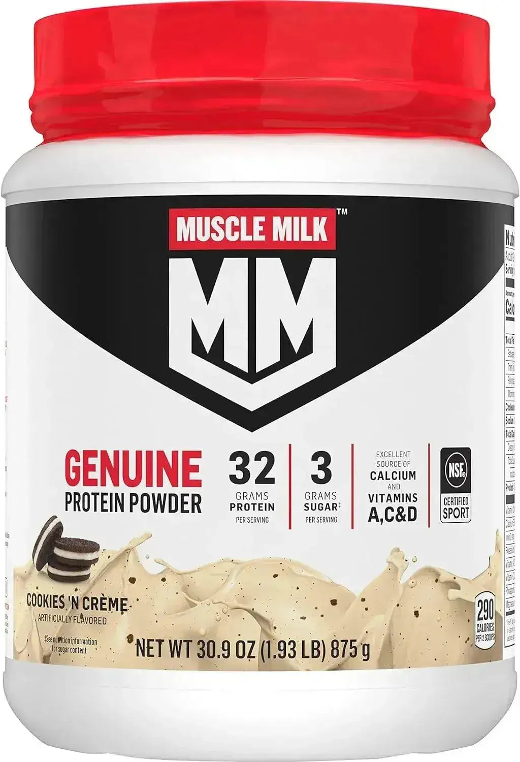 MUSCLE MILK - Muscle Milk Genuine Protein Powder Cookies 'N Crème 875Gr. - The Red Vitamin MX - Suplementos Alimenticios - {{ shop.shopifyCountryName }}