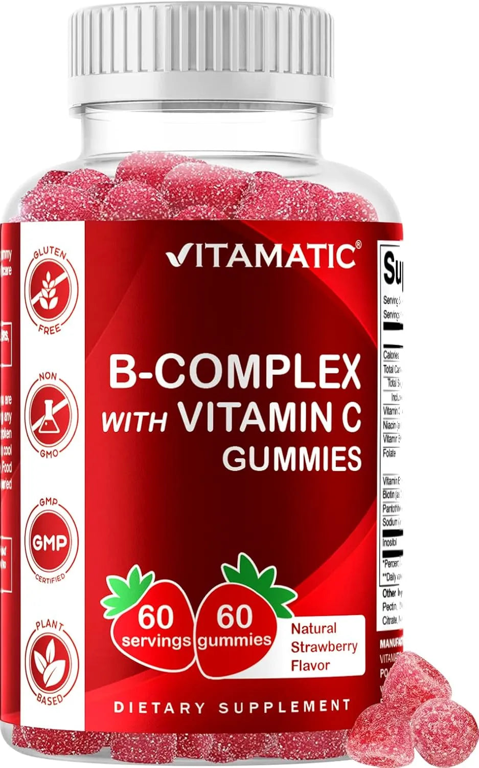 VITAMATIC - Vitamatic Vitamin B Complex Gummies with Vitamin C 60 Gomitas - The Red Vitamin MX - Suplementos Alimenticios - {{ shop.shopifyCountryName }}