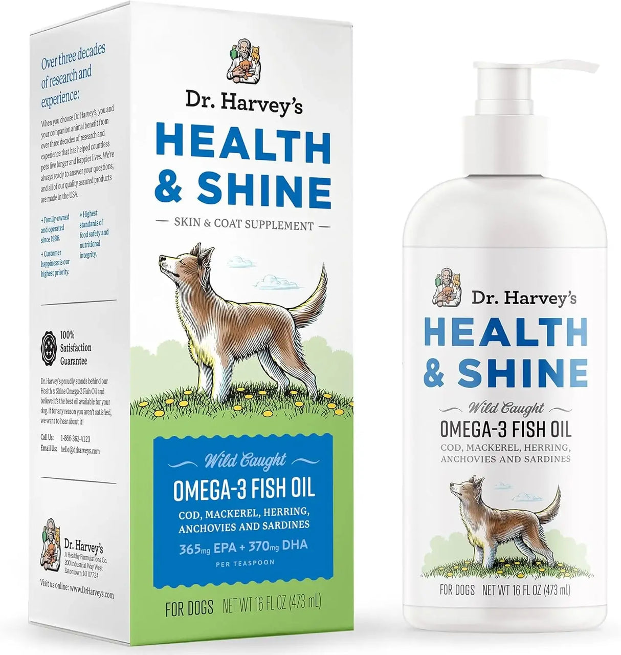 DR. HARVEY'S - Dr. Harvey’s Health & Shine Omega 3 Fish Oil for Dogs 16 Fl.Oz. - The Red Vitamin MX - Aceite De Pescado Para Perros - {{ shop.shopifyCountryName }}
