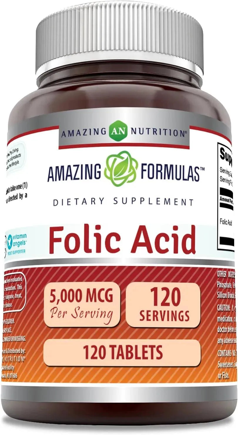 AMAZING FORMULAS - Amazing Formulas Folic Acid 5000mcg 120 Tabletas - The Red Vitamin MX - Suplementos Alimenticios - {{ shop.shopifyCountryName }}
