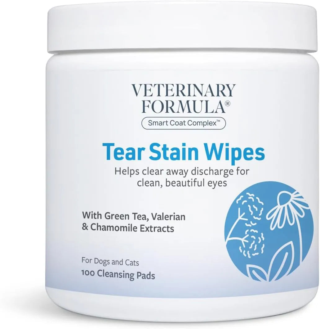 VETERINARY FORMULA - Veterinary Formula Smart Coat Complex Tear Stain Wipes for Dogs & Cats 100 Toallitas - The Red Vitamin MX - Cuidado De Los Ojos De Los Perros - {{ shop.shopifyCountryName }}