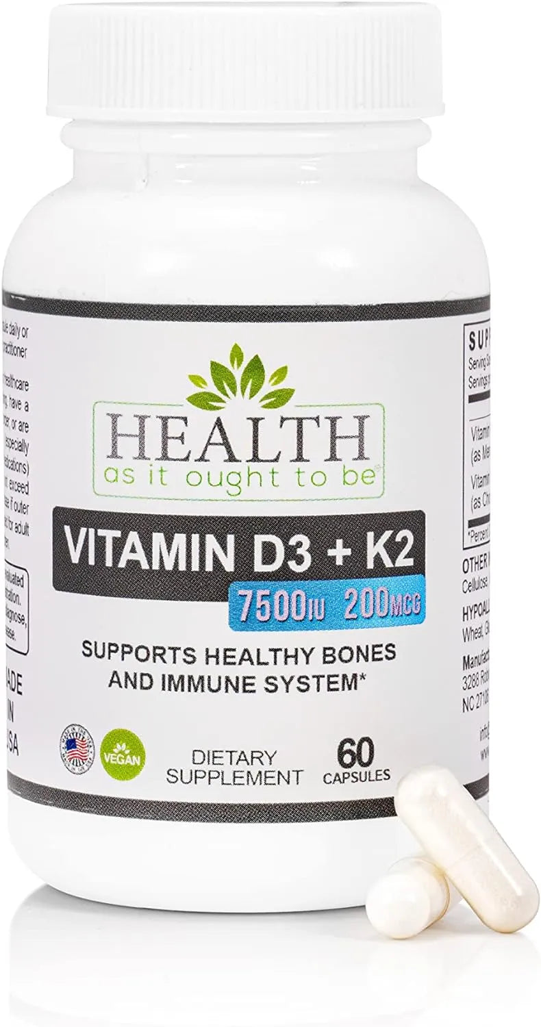 HEALTH AS IT OUGHT TO BE - Health As It Ought To Be Vitamin D3+K2 60 Capsulas - The Red Vitamin MX - Suplementos Alimenticios - {{ shop.shopifyCountryName }}