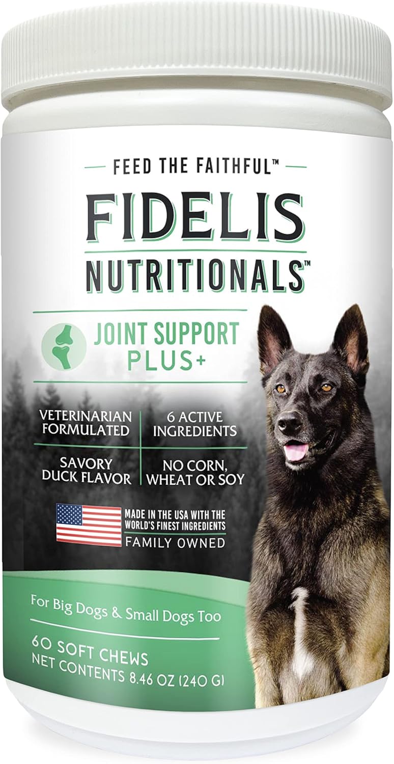 FIDELIS Joint Support Plus+ Hip & Joint Supplement for Dogs 60 Masticables